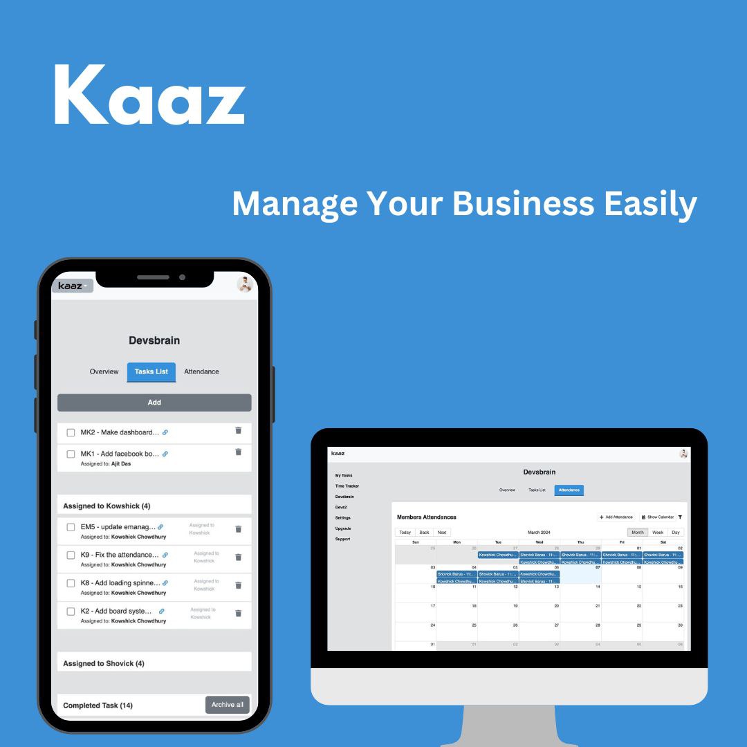 Kaaz - manage team attendance and tasks