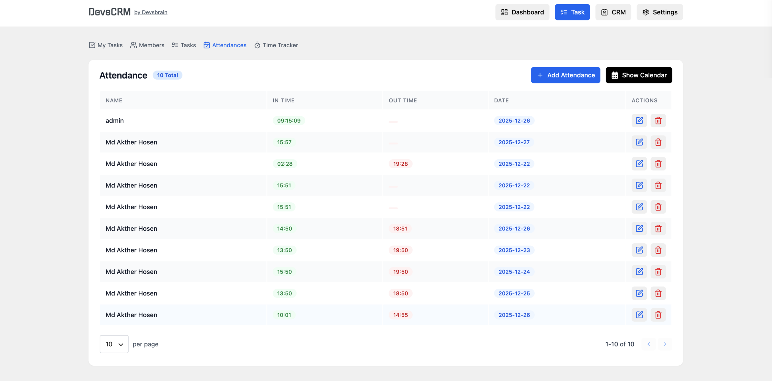 Attendance Tracking