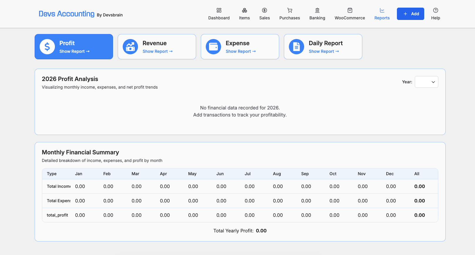Financial Reports UI