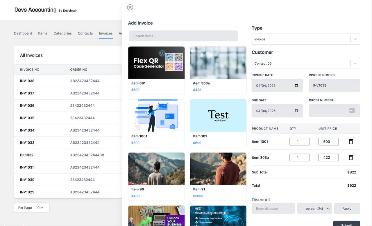 Invoicing UI